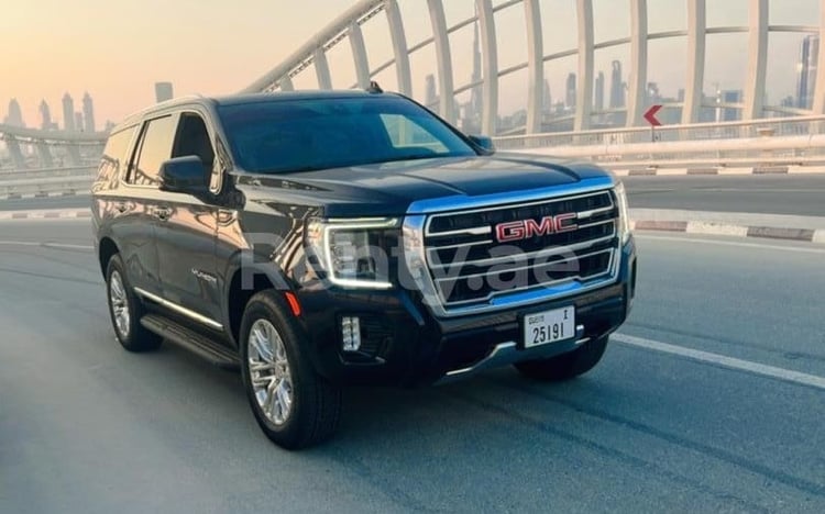 Black GMC Yukon for rent in Sharjah