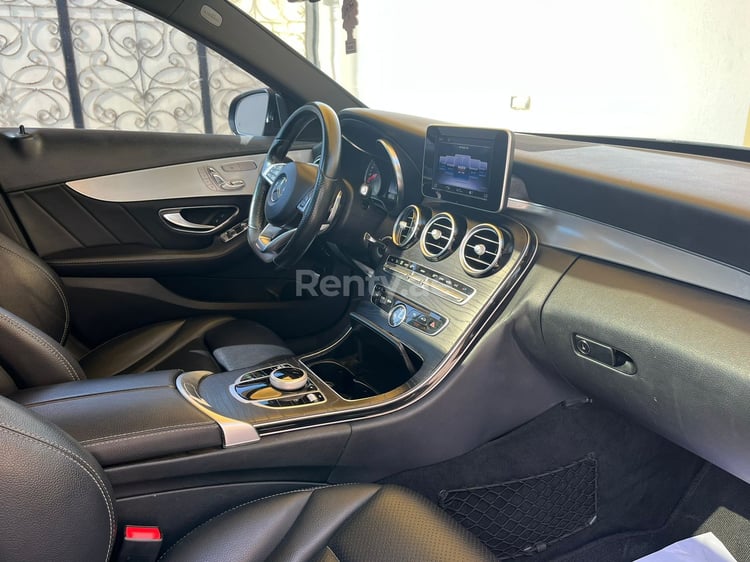 Black Mercedes C Class for rent in Dubai 4