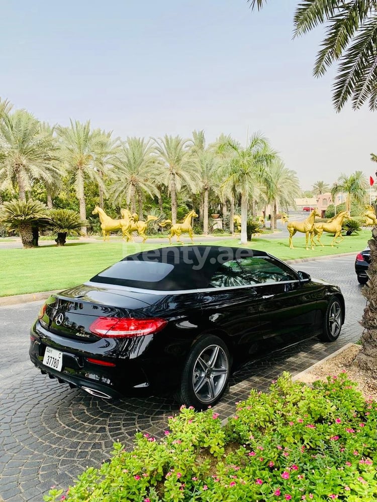 Black Mercedes C Class for rent in Sharjah 0