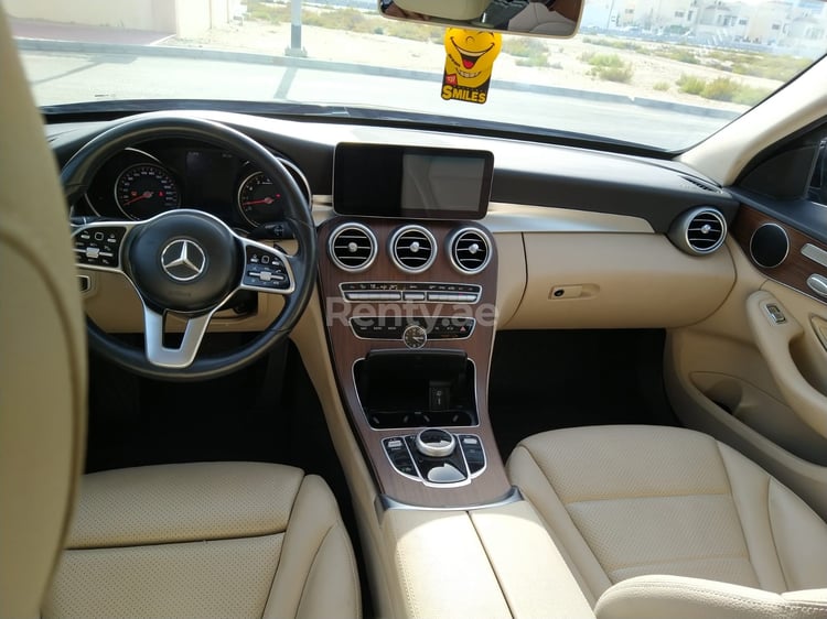 Black Mercedes C300 Class for rent in Dubai 3