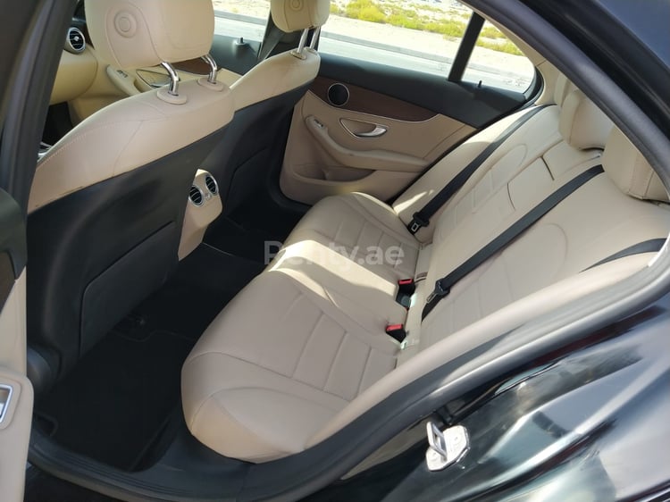 Black Mercedes C300 Class for rent in Sharjah 4