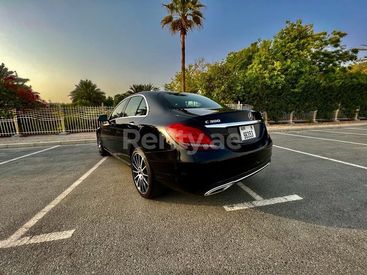 Black Mercedes C300 for rent in Abu-Dhabi 1