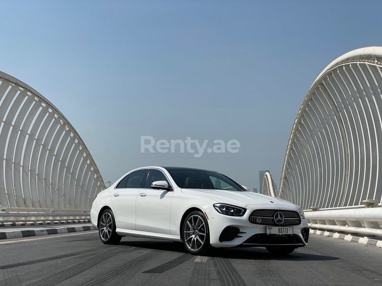 White Mercedes E Class for rent in Sharjah 6