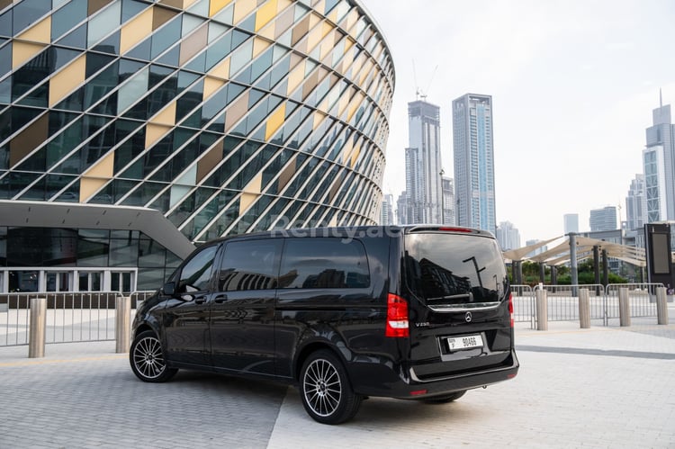 Black Mercedes V Class for rent in Dubai 5