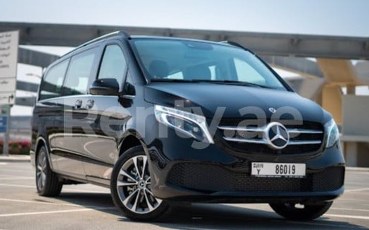 Black Mercedes V250 for rent in Sharjah