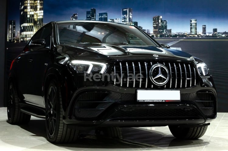 Black New Mercedes GLE 63 for rent in Abu-Dhabi 2