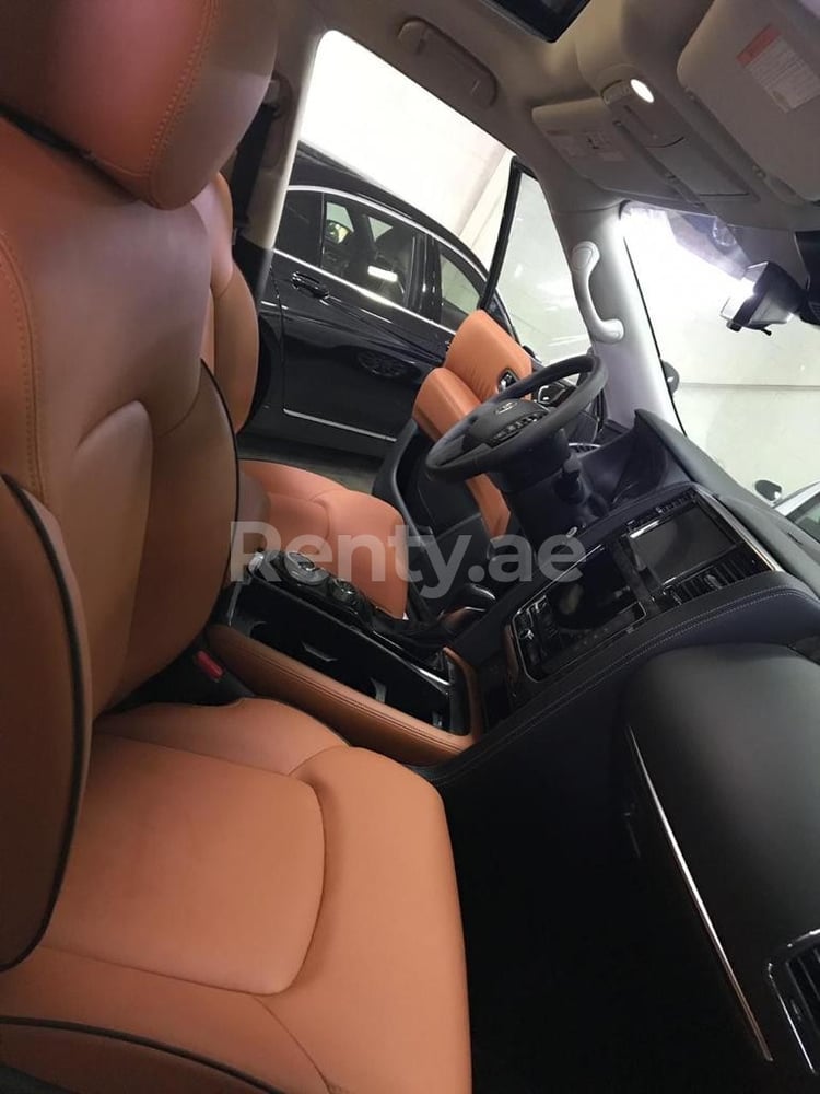 Black Nissan Patrol  V6 Titanium for rent in Abu-Dhabi 2