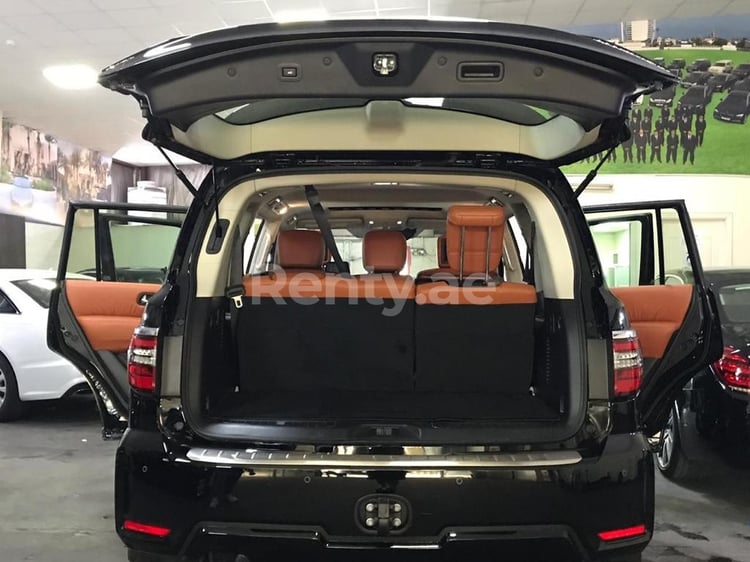 Black Nissan Patrol  V6 Titanium for rent in Abu-Dhabi 3