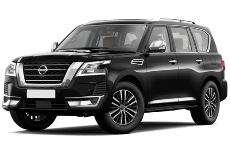 Black Nissan Patrol for rent in Dubai