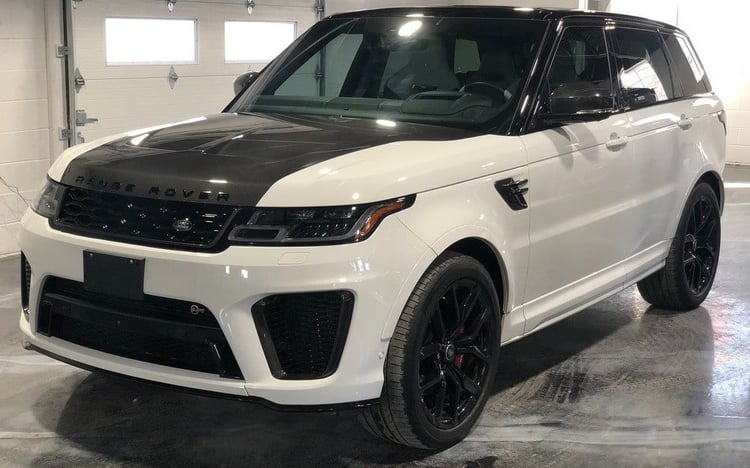 White Range Rover Sport SVR for rent in Dubai