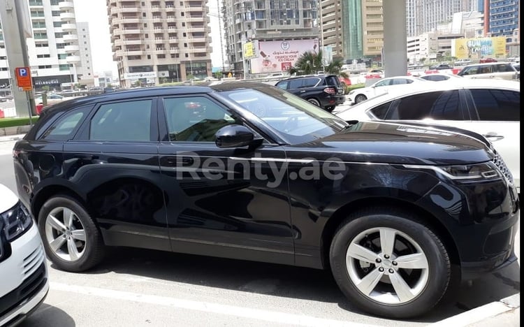 Black Range Rover Velar for rent in Abu-Dhabi