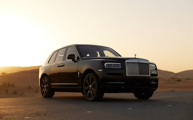 Black Rolls Royce Cullinan for rent in Sharjah