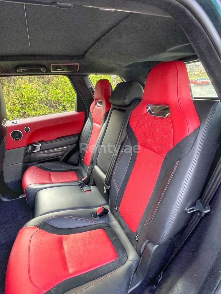 Blue Range Rover Sport SVR for rent in Dubai 4