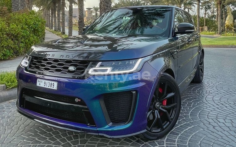 Blue Range Rover Sport SVR for rent in Abu-Dhabi