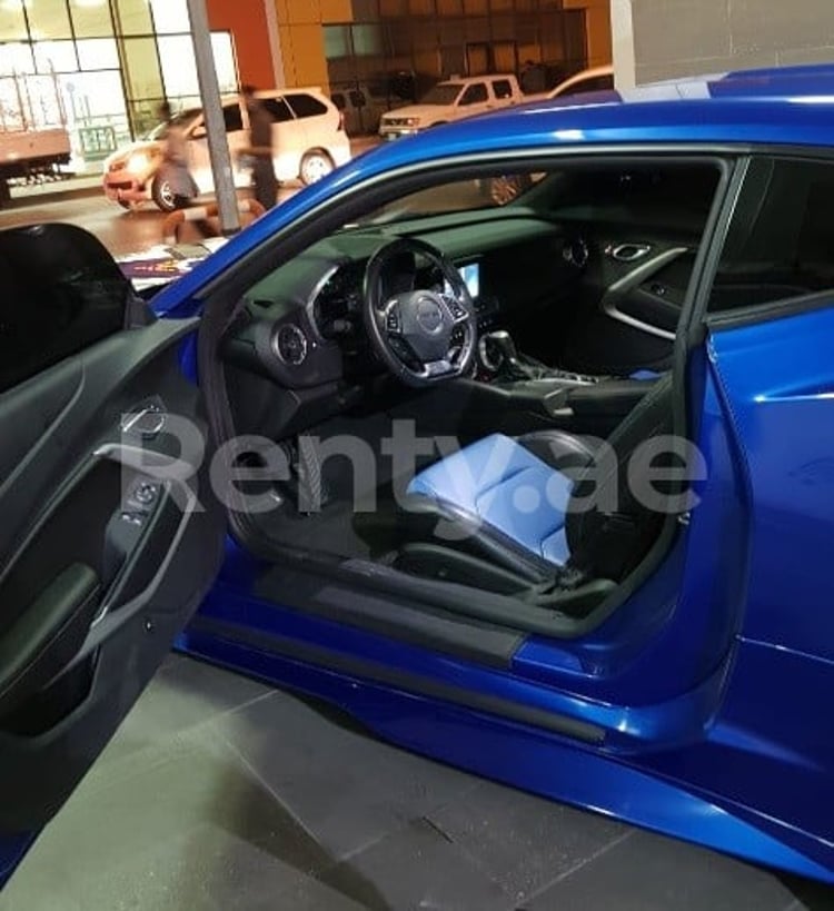 Blue Chevrolet Camaro Coupe for rent in Sharjah 1