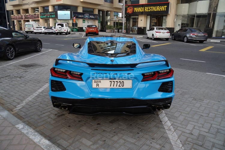 Blue Chevrolet Corvette for rent in Sharjah 2