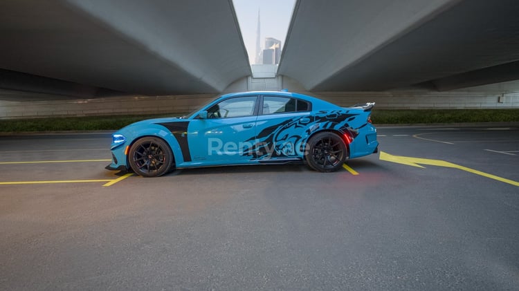 Blue Dodge Charger for rent in Abu-Dhabi 4