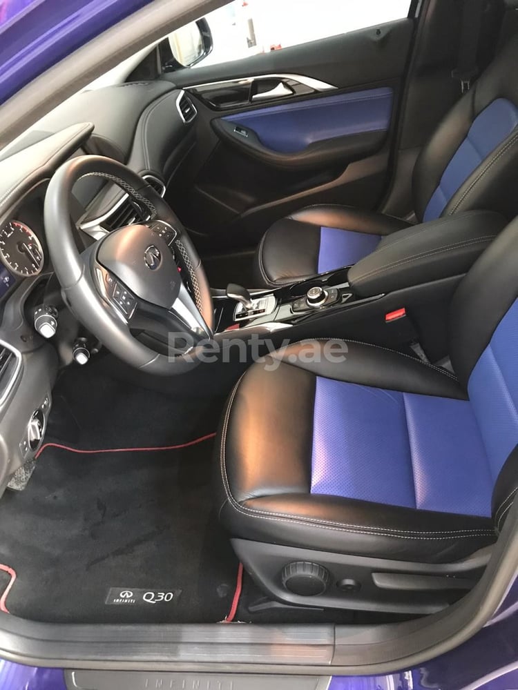 Blue Infiniti Q30 for rent in Abu-Dhabi 3