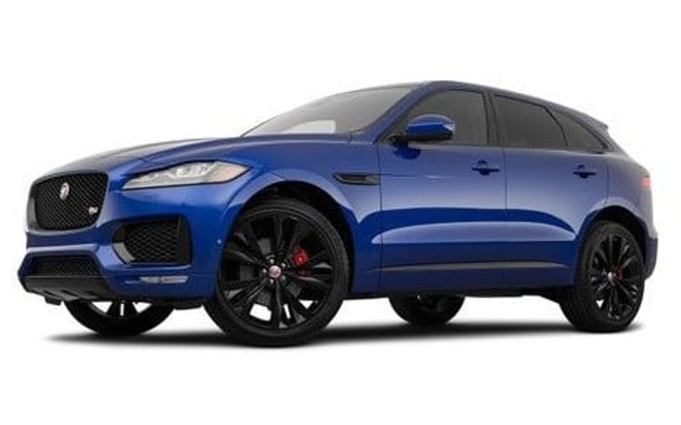 Blue Jaguar F-Pace for rent in Sharjah