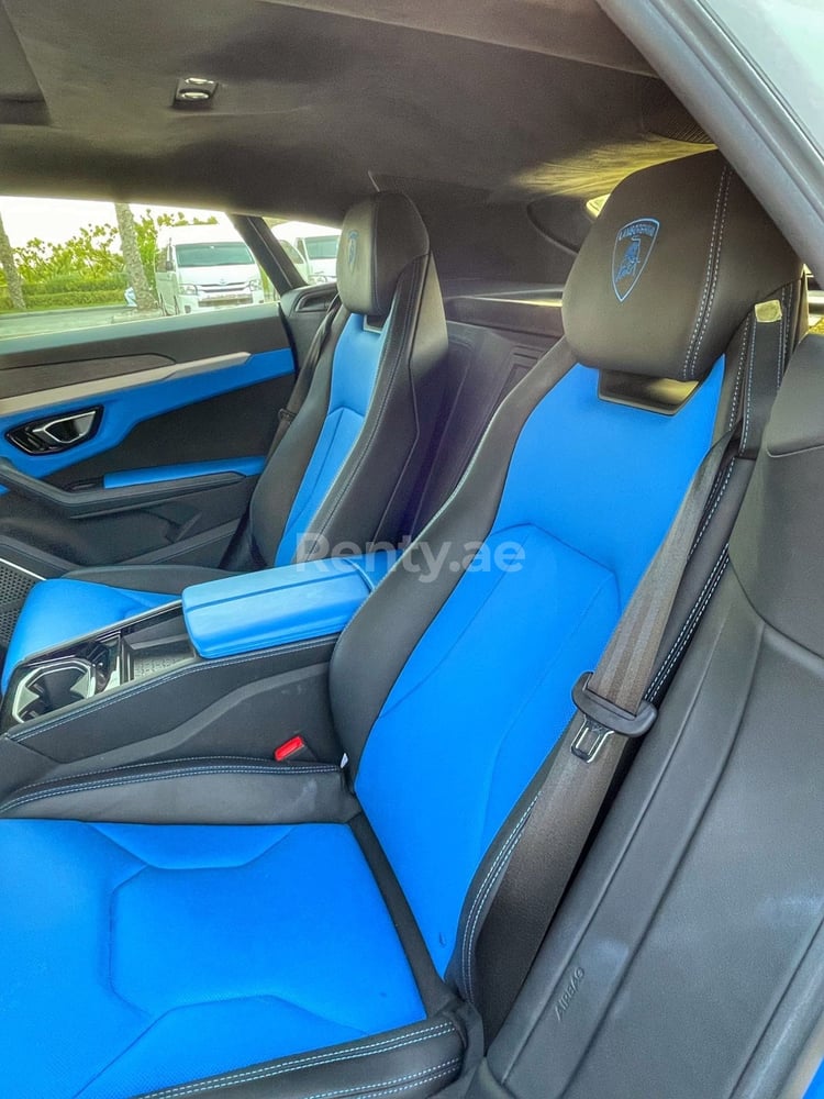 Blau Lamborghini Urus zur Miete in Dubai 4