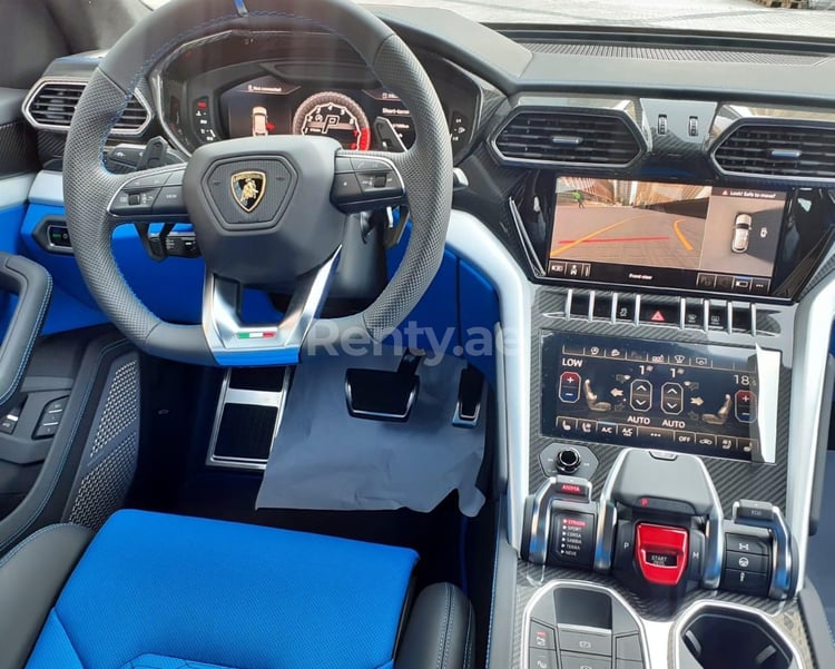 Blue Lamborghini Urus for rent in Sharjah 4