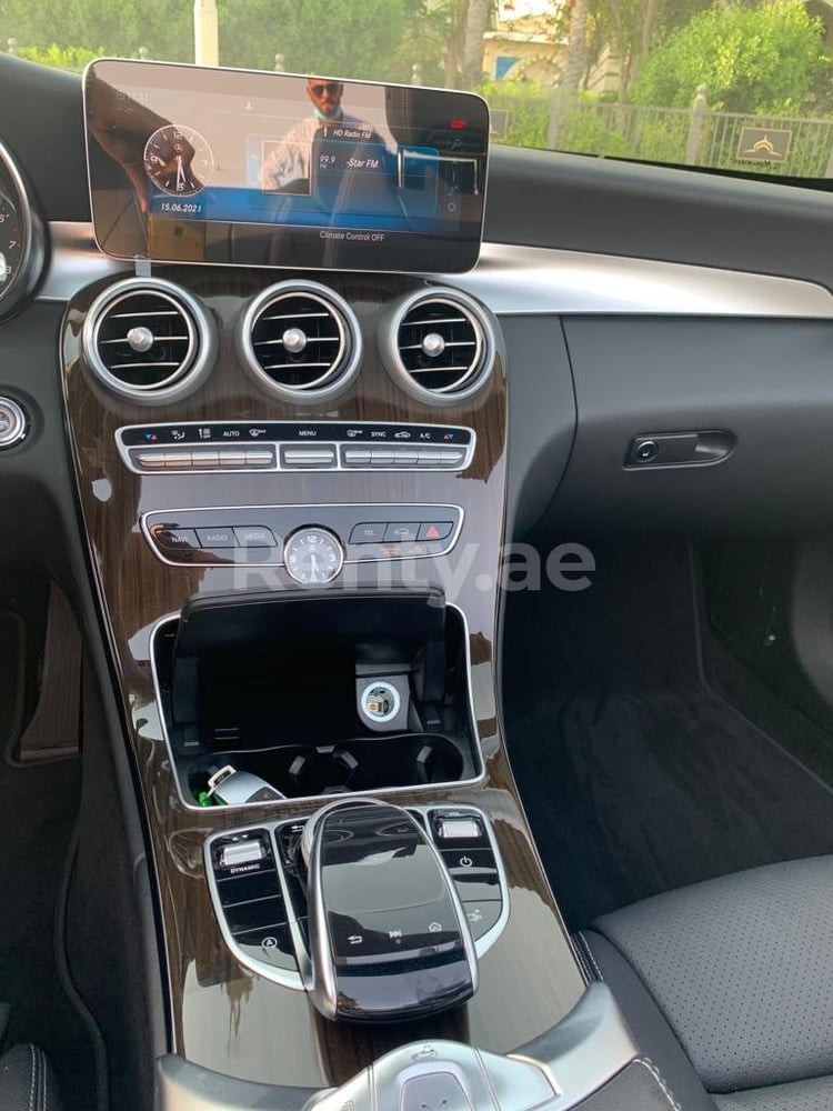 Blue Mercedes C300 Class cabrio for rent in Dubai 3