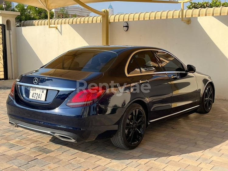 Blue Mercedes C Class for rent in Sharjah 2