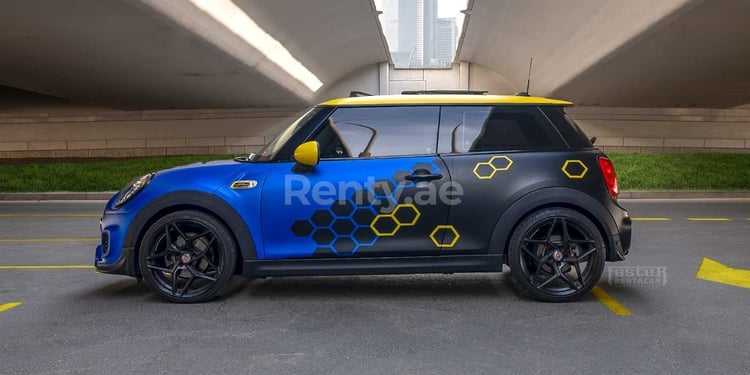 Blue Mini Cooper for rent in Sharjah 1