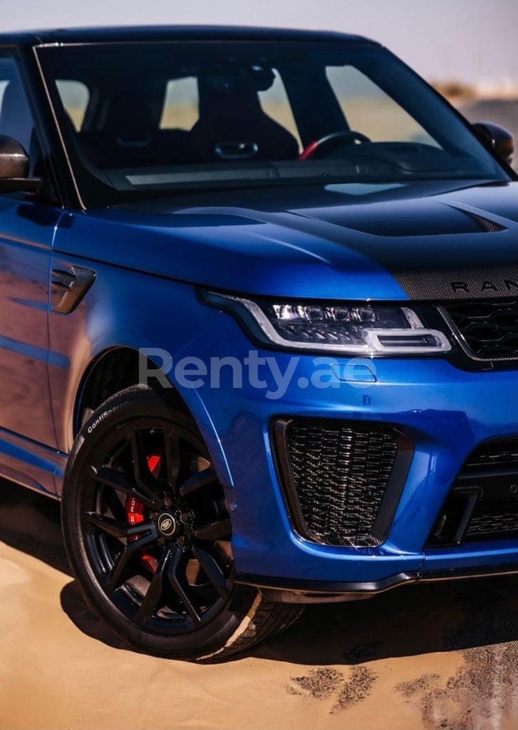 Blue Range Rover Sport SVR for rent in Abu-Dhabi 0