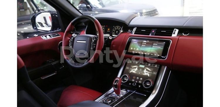 Blue Range Rover Sport SVR for rent in Abu-Dhabi 3