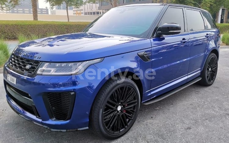 Blue Range Rover SVR for rent in Dubai