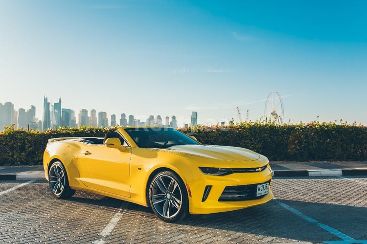 Yellow Chevrolet Camaro for rent in Dubai 0