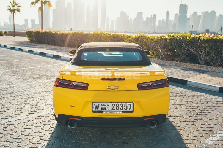 Yellow Chevrolet Camaro for rent in Dubai 5
