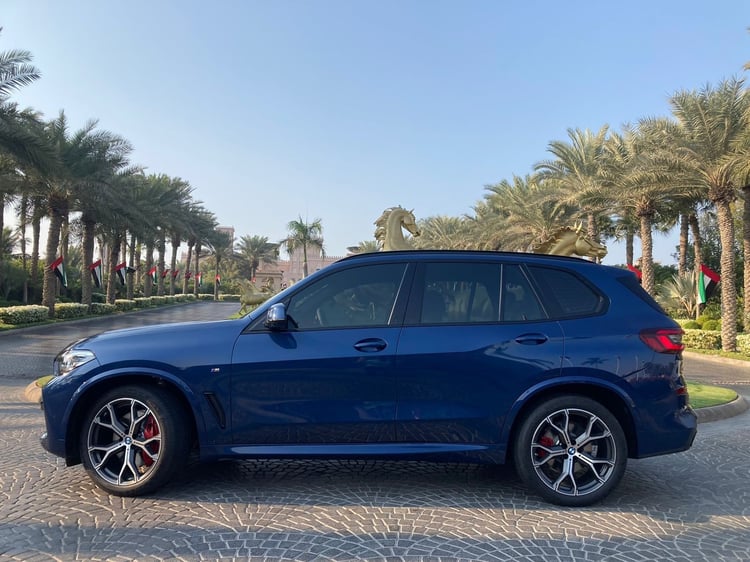 Bleu Foncé BMW X5 en location à Abu-Dhabi 5