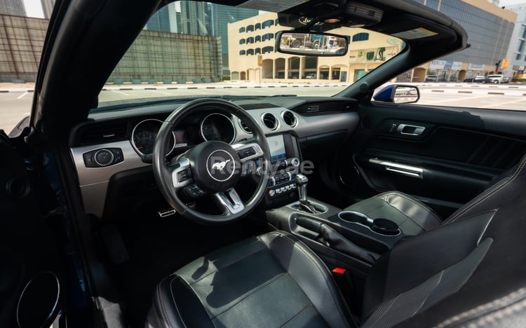 Dark Blue Ford Mustang cabrio for rent in Abu-Dhabi 4