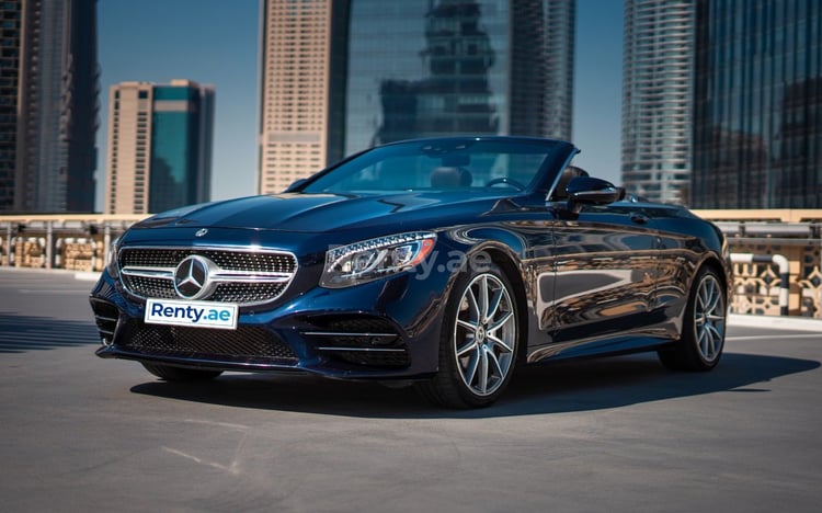 Dark Blue Mercedes S560 convert for rent in Abu-Dhabi