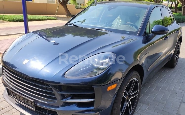 Dark Blue Porsche Macan for rent in Abu-Dhabi