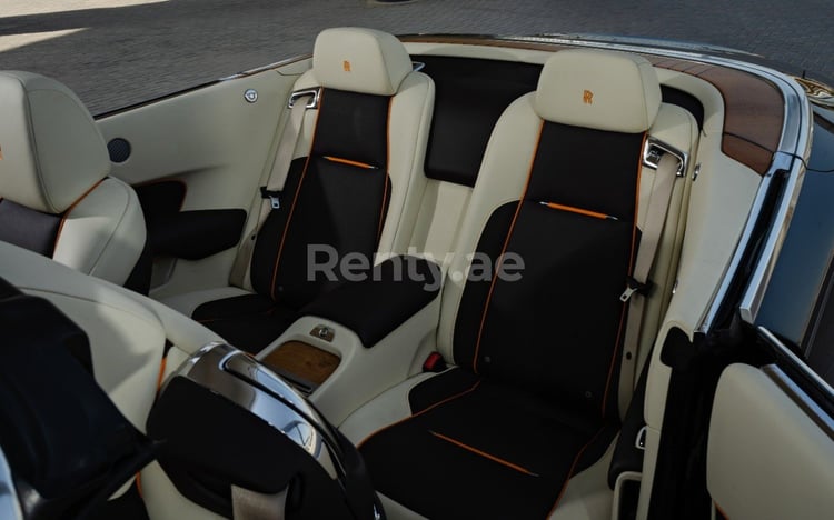 Dark Brown Rolls Royce Dawn for rent in Abu-Dhabi 4