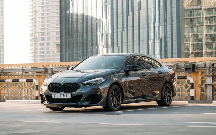 Dark Grey BMW 235i M for rent in Dubai