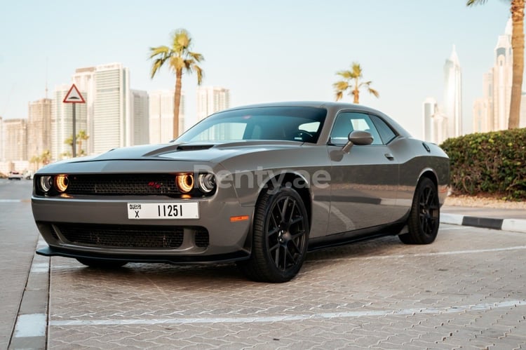 Dark Grey Dodge Challenger for rent in Sharjah 0