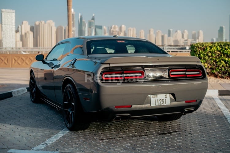 Dunkelgrau Dodge Challenger zur Miete in Dubai 2