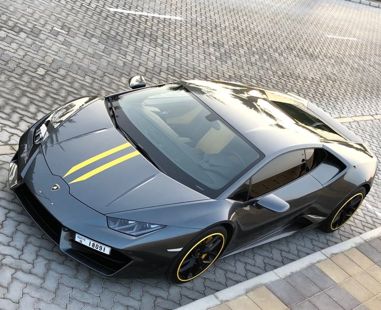 Dark Grey Lamborghini Huracan for rent in Sharjah 0