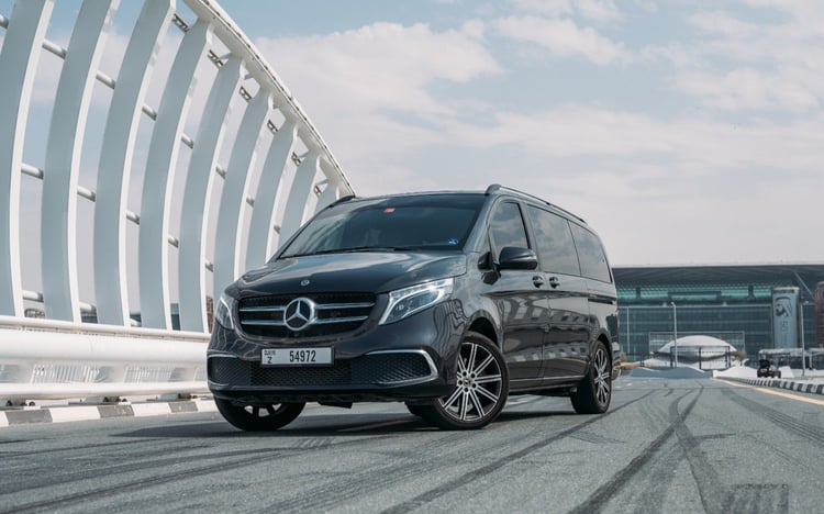 Dark Grey Mercedes V250 for rent in Abu-Dhabi