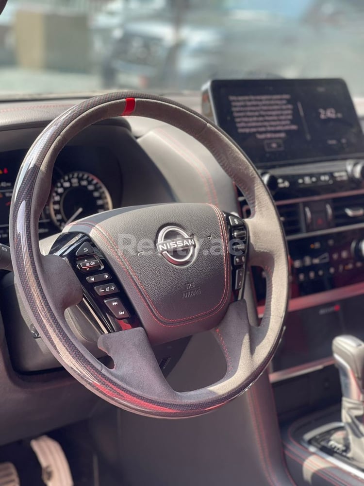 Dark Grey Nissan Patrol V8 Nismo for rent in Dubai 3