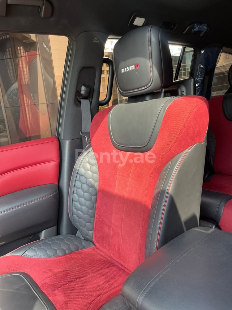 Dark Grey Nissan Patrol V8 Nismo for rent in Dubai 5