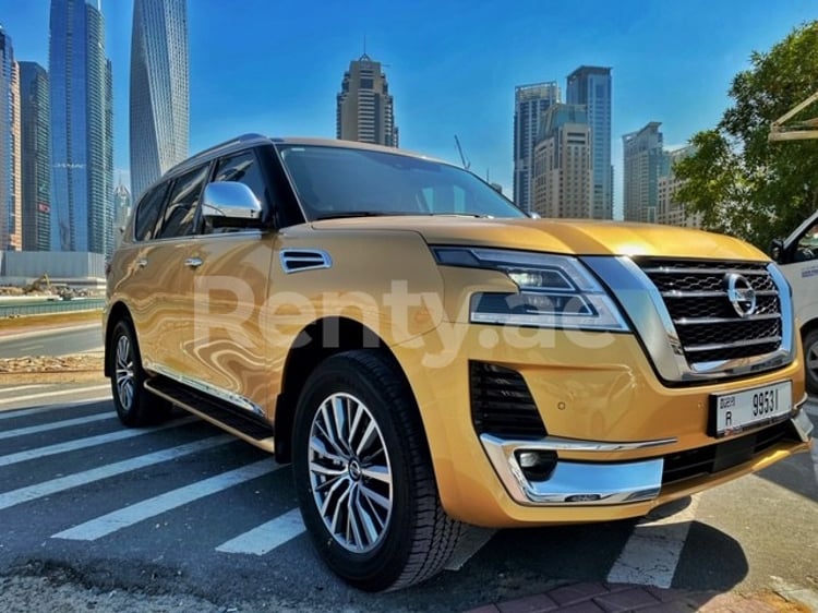 Gold Nissan Patrol V6 for rent in Sharjah 6