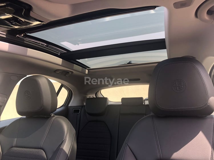 Green Alfa Romeo Stelvio for rent in Dubai 2