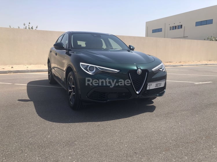 verde Alfa Romeo Stelvio in affitto a Abu-Dhabi 8