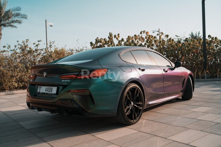 Green BMW 840 Grand Coupe for rent in Abu-Dhabi 3