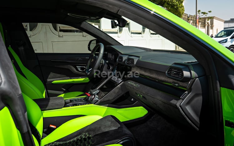 Green Lamborghini Urus Capsule for rent in Abu-Dhabi 5